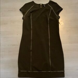 Mossimo Supply Co Black Sheath Mini Dress with Cap Sleeves